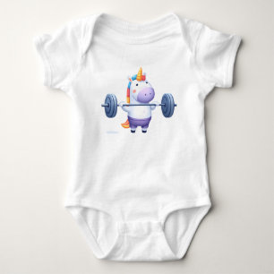 Unicórnio Levantando Peso – Camiseta Divertida de
