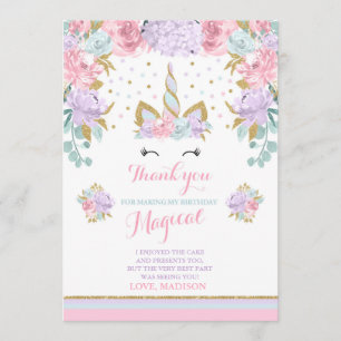 Unicórnio mágico Dourado do rosa dos cartões de