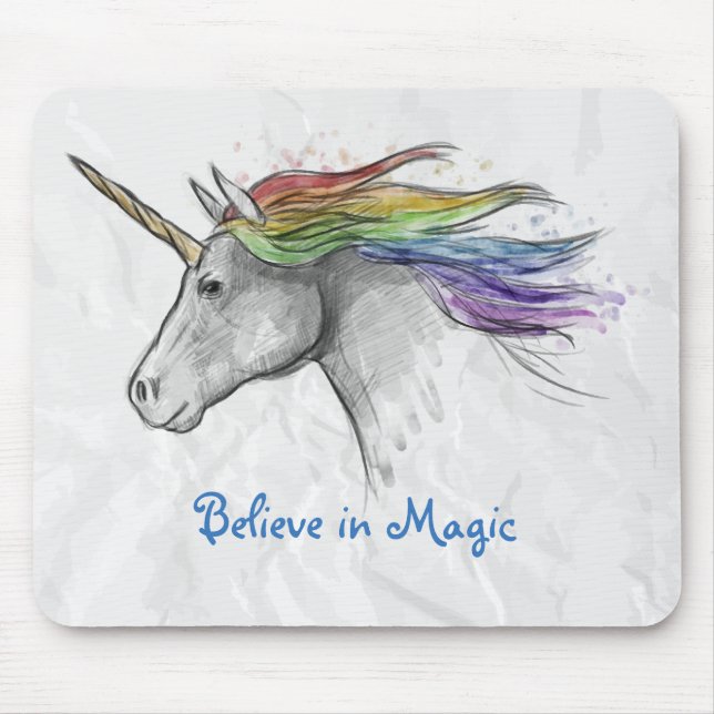 Unicórnio Mousepad da aguarela (Frente)