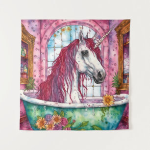 Unicórnio na Bathtub Tapeçaria