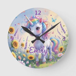 Unicórnio no Relógio de Parede Personalizado do Ja