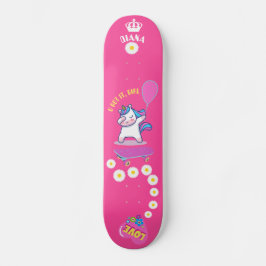 Unicórnio no skate com legendas personalizadas