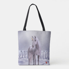 Unicórnio no Snow All-Over-Impressão Tote Bag