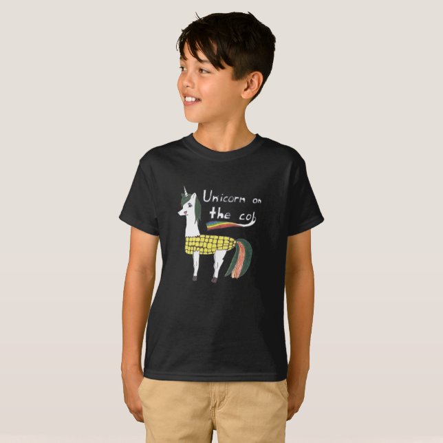 Unicórnio no t-shirt da espiga (Frente Completa)