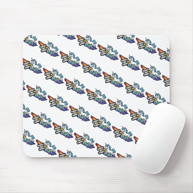 Unicórnio Sorry not Sorry Mouse Pad (Com mouse)