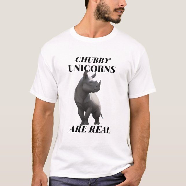 Unicórnios Chubby São Camisa Real - Teto Engraçado (Frente)