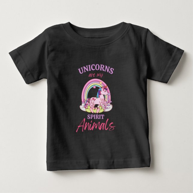 Unicórnios São Minha Camiseta De Animais Espirituo (Frente)
