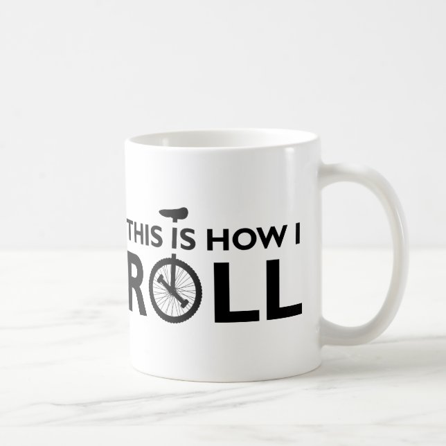 Unicycle como eu rolo a caneca engraçada (Direita)