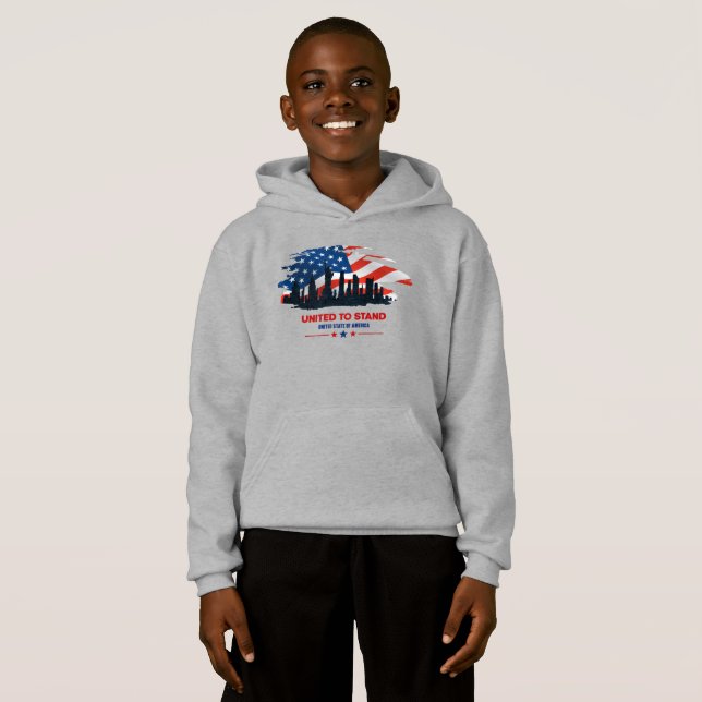 Unida para Stand | Crianças Pullover Hoodie (Frente Completa)