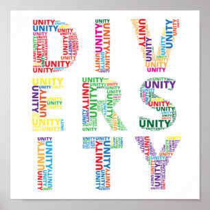 Unidade no poster colorido da diversidade