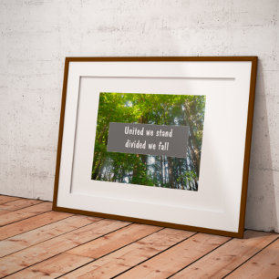 Unidos dividimos nós tomamos poster do provérbio