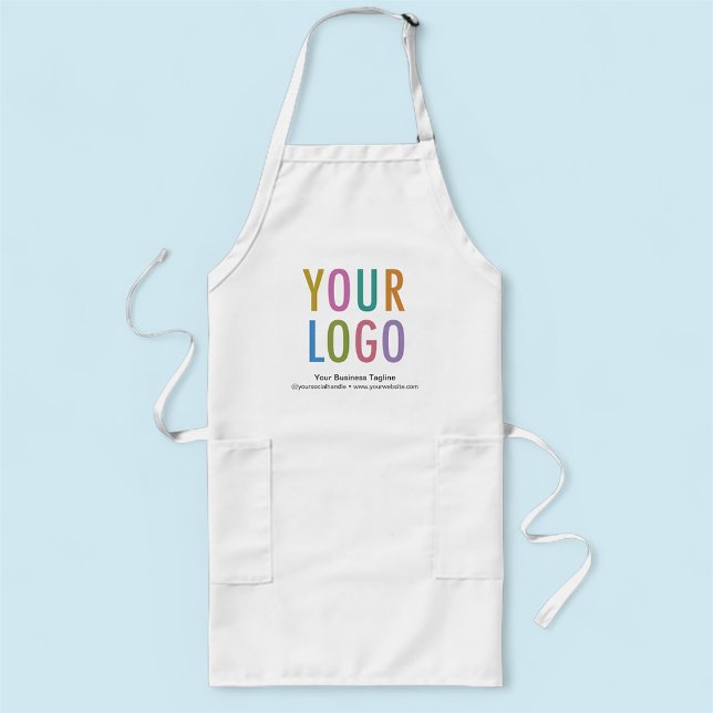 Uniforme de Avental Longo Logotipo Personalizado d (MISOOK White Apron with Logo)