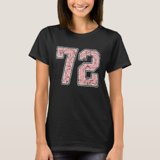 Uniforme de Jogador Camisa Número 72 Rosa e Branco
