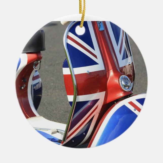Union Jack em um ornamento do patinete de motor (Frente)