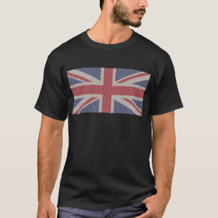 Union Jack Flag Fishnet Padrão T-Shirt