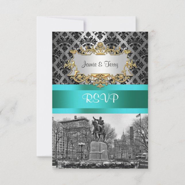 Union Square NYC Black Damask 212 RSVP 1 (Frente)