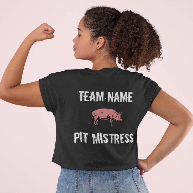 Unisex Custom BBQ Team Pit Mistress t-shirt (Criador carregado)