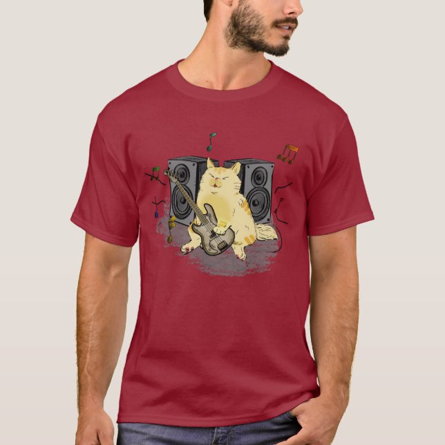 Unisex Rock n Roll Kitty T-Shirt (Frente)