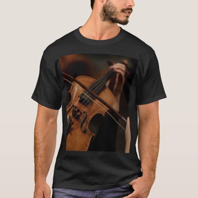 Unisex T-Shirt com Violin Design (Frente)