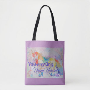 Unitária Unicorn Watercolor Rainbow Girls Tote Bag