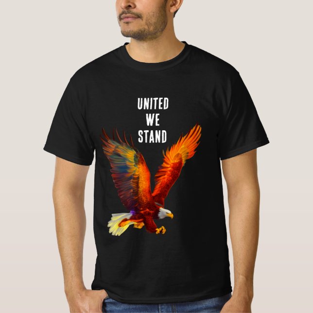 United We Stand Patriotic Eagle T-Shirt (Frente)