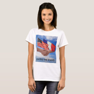 United We Stand USA & France - Camisa básica de m