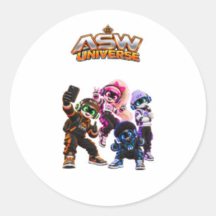 Universo ASW Equipe de Robô AI Fofo Adesivo