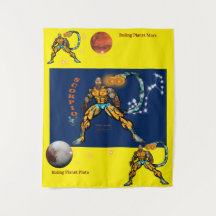 Universo do Zodíaco -Escorpião- Tapeçaria de Faixa