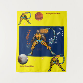 Universo do Zodíaco -Escorpião- Tapeçaria de Faixa