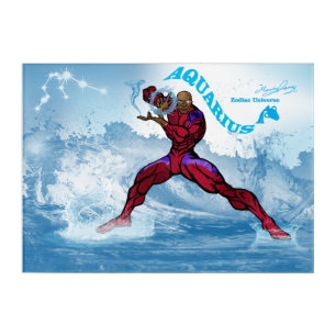 Universo Zodiac - Arte de Parede Aquário-Acrílico