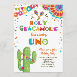 Uno Fiesta Primeiro Convite de Aniversário Partido