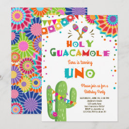 Uno Fiesta Primeiro Convite de Aniversário Partido