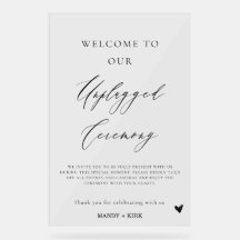 Unplugged Wedding Ceremony Sign | Please Turn Off