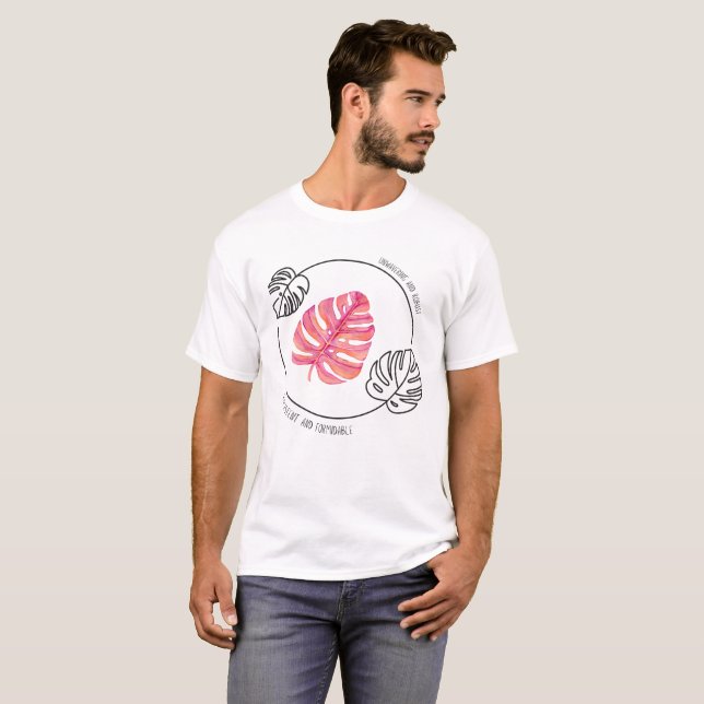 Unwavering Monstera: Strong & Bold T-shirt (Frente Completa)