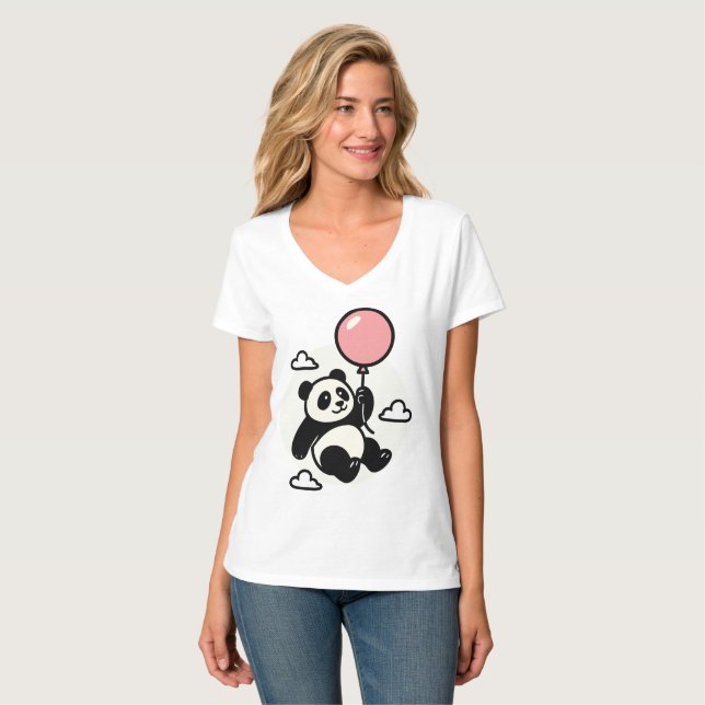 Up & Away Panda – Vin Zzep Art - T-Shirt (Frente Completa)