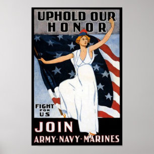 Uphold Nossa Honra Vintage Recrutando Poster