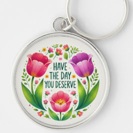 Uplifando Chaveiro - Design Floral Brilhante