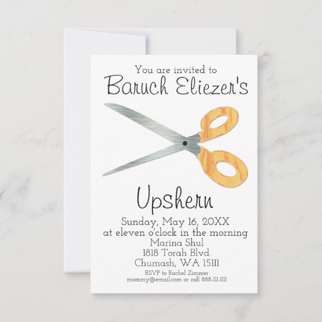 Upsherin - Convites de Upsherin de Convite (Frente)