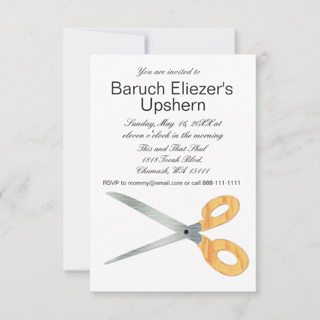 Upsherin - Convites de Upsherin de Convite (Frente)