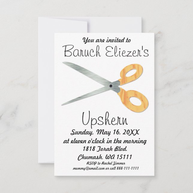 Upsherin - Convites de Upsherin de Convite (Frente)