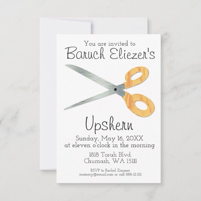 Upsherin - Convites de Upsherin de Convite (Frente)