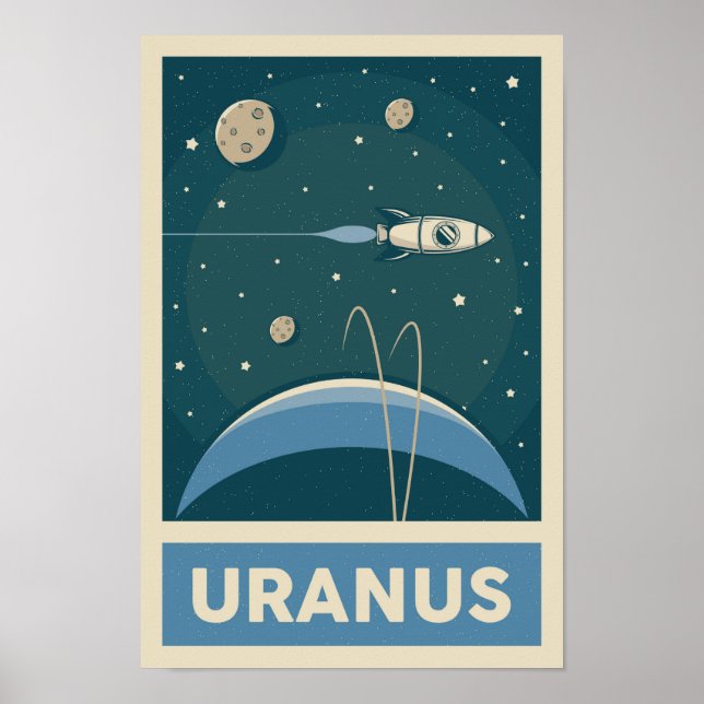 Uranus Retro Galaxy Poster (Frente)
