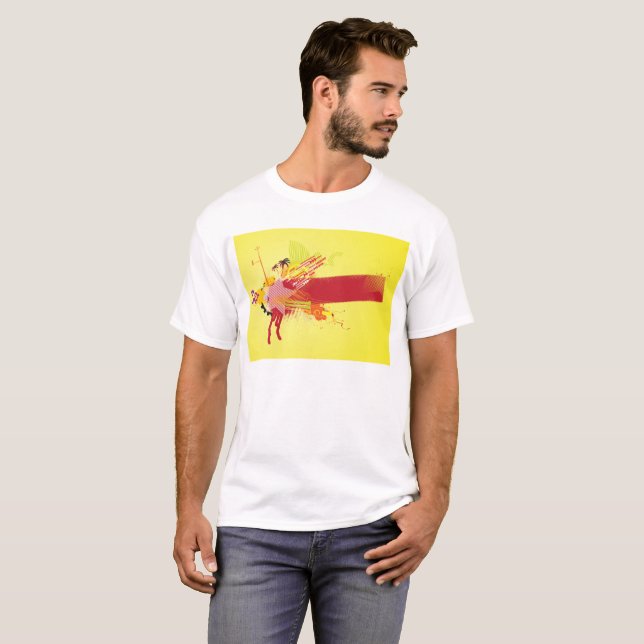 Urban Banner Red Yellow T-Shirt (Frente Completa)