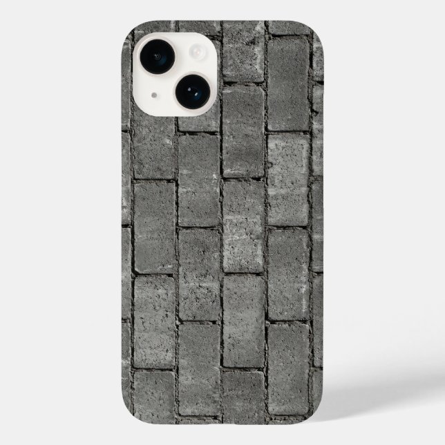 Urban Grey Brick Pavement Texture iPhone Case (Verso)