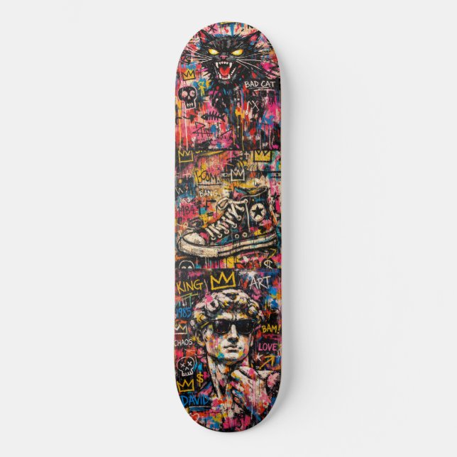 Urban King: Graffiti Pop Art Skateboard Deck  (Frente)