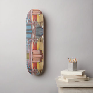 Urban Rustic Cityscape Secret Keeper 2 Skateboard