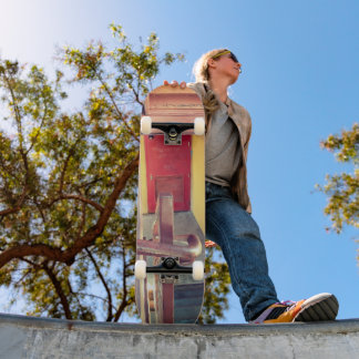 Urban Rustic Cityscape Secret Keeper Skateboard
