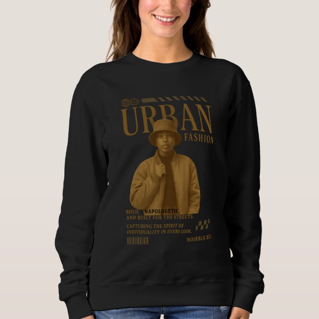 Urban Streetwear Poster – Bold Black Woman T-Shirt (Frente)