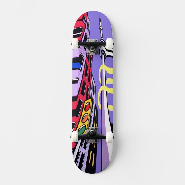 Urban Vibes Skateboard – Design Ousado de Arte Pop (Frente)