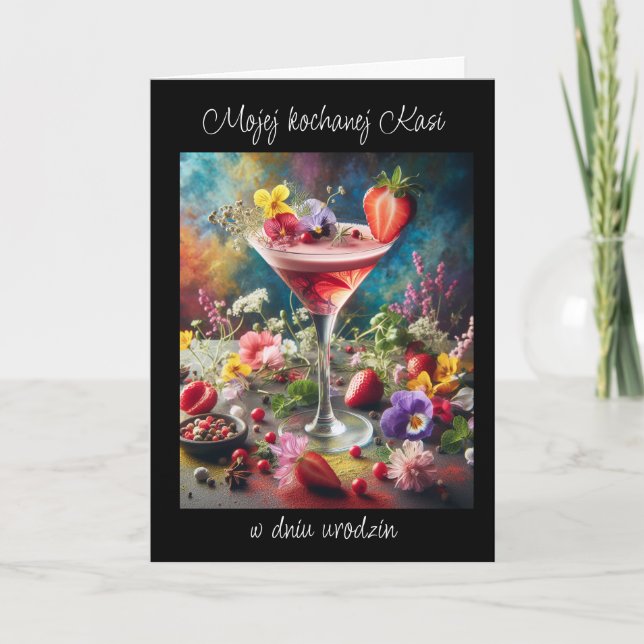 Urodziny - Cartão de aniversário polonês personali (Frente)